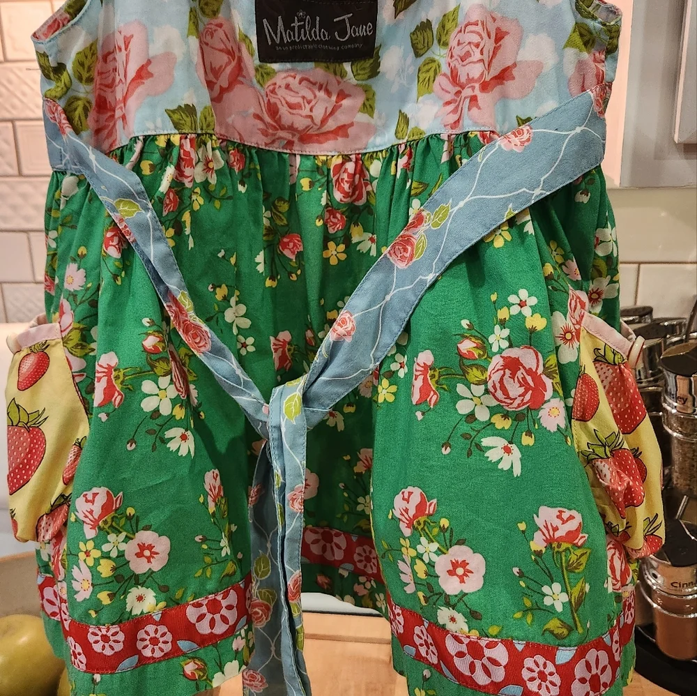 Matilda Jane strawberry fields knot Tie Dress/Tunic, Girls size 6 - Picture 6 of 7